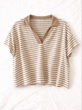 🪩 2/20 Maurices Striped Collared Knit Top Size L
